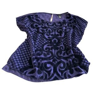 Lane Bryant Cap Sleeve Burnout Blouse 18/20